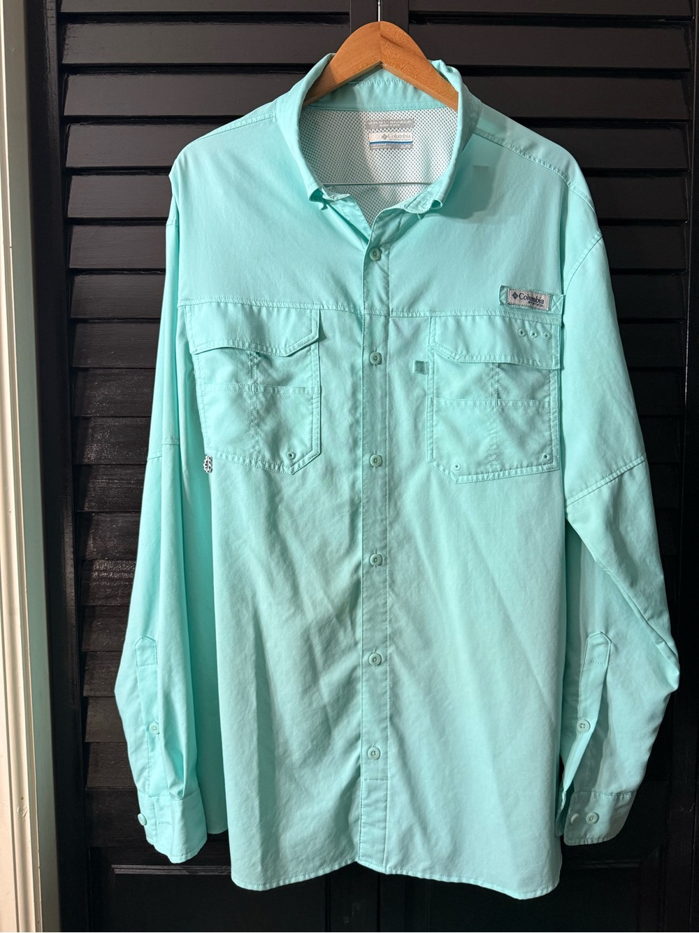 Columbia Men's Button-Down Shirt in Mint color